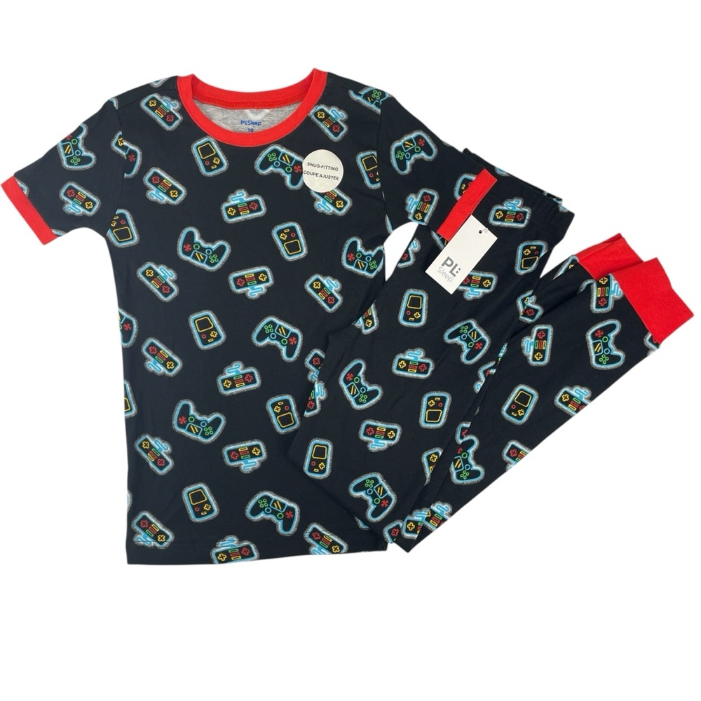 Petit Lem Kids Video Gaming Short Sleeve Top & Pants Pajama Set Size 10 NWT
